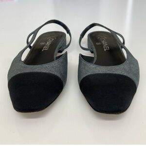 CHANEL Women's Black and Gray Flats